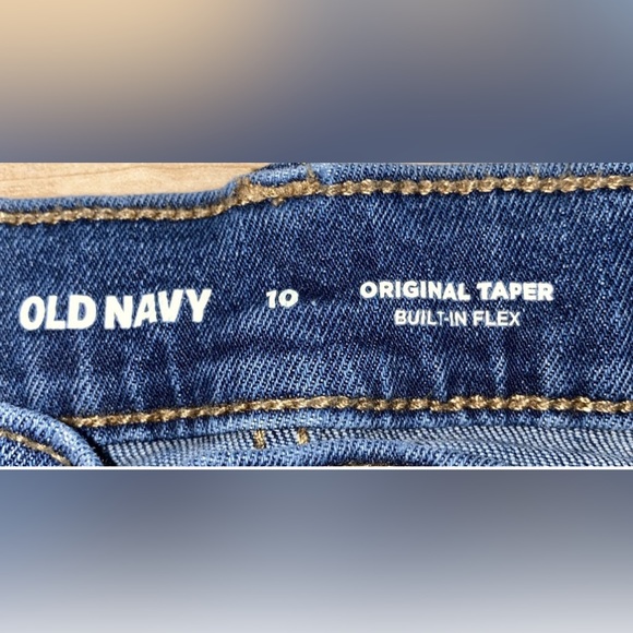 Youth Old Navy size 10 tapered built in flex blue jeans - Picture 3 of 3